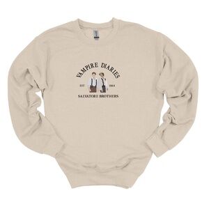 Embroidered Beige Vampire Diaries Sweatshirt